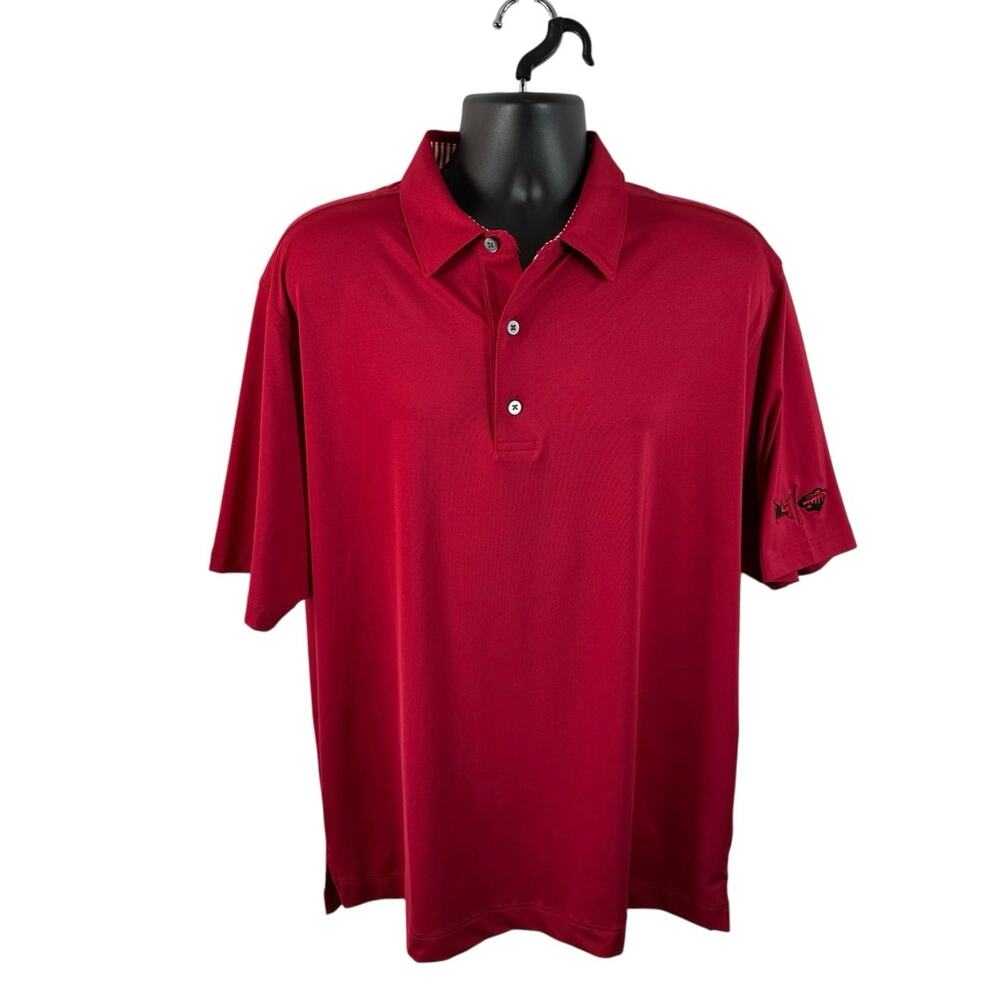 FootJoy Golf Polo Red Size XL Minnesota Wild Logo Performance Stretch